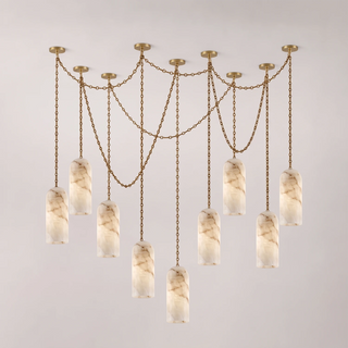 Verian Alabaster Capsule Chain Chandelier