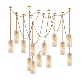 Verian Alabaster Capsule Chain Chandelier
