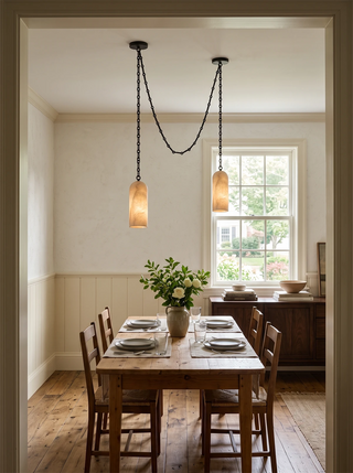 Verian Alabaster Capsule Chain Chandelier
