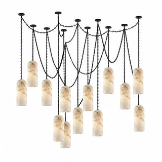 Verian Alabaster Capsule Chain Chandelier