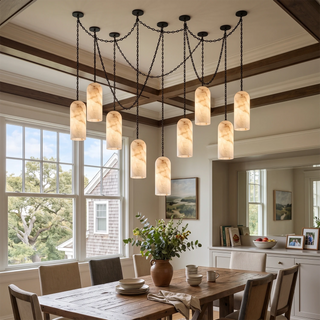 Verian Alabaster Capsule Chain Chandelier