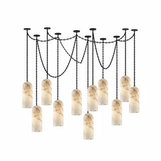 Verian Alabaster Capsule Chain Chandelier