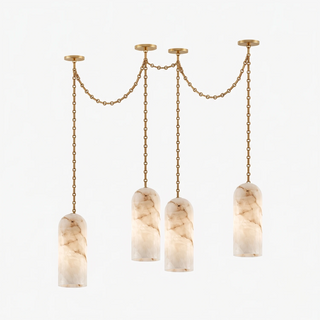 Verian Alabaster Capsule Chain Chandelier