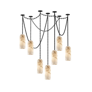 Verian Alabaster Capsule Chain Chandelier