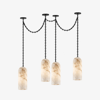 Verian Alabaster Capsule Chain Chandelier