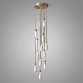 Verity Alabaster Dome Spiral Chandelier