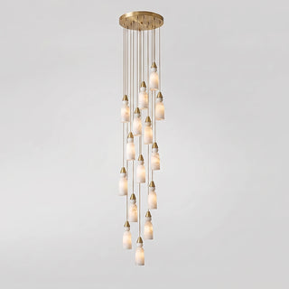 Verity Alabaster Dome Spiral Chandelier