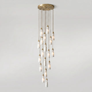 Verity Alabaster Dome Spiral Chandelier