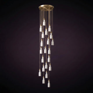 Verity Alabaster Dome Spiral Chandelier