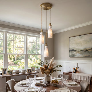 Verity Alabaster Dome Spiral Chandelier