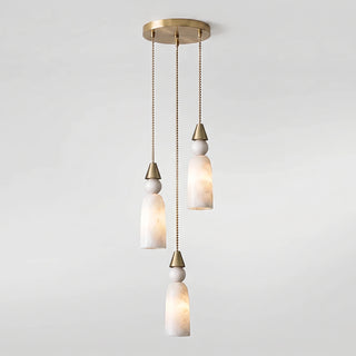 Verity Alabaster Dome Spiral Chandelier