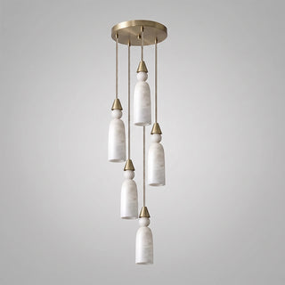 Verity Alabaster Dome Spiral Chandelier