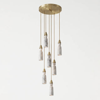 Verity Alabaster Dome Spiral Chandelier