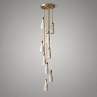 Verity Alabaster Dome Spiral Chandelier