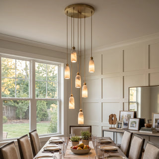 Verity Alabaster Dome Spiral Chandelier