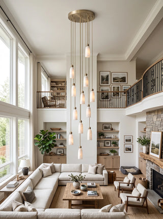 Verity Alabaster Dome Spiral Chandelier
