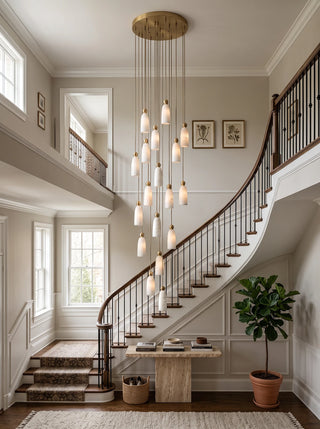 Verity Alabaster Dome Spiral Chandelier
