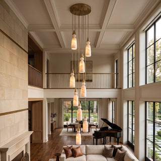 Verity Alabaster Dome Spiral Chandelier