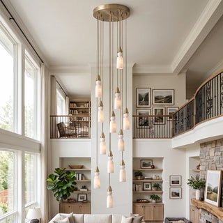 Verity Alabaster Dome Spiral Chandelier