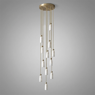 Verity Alabaster Dome Spiral Chandelier