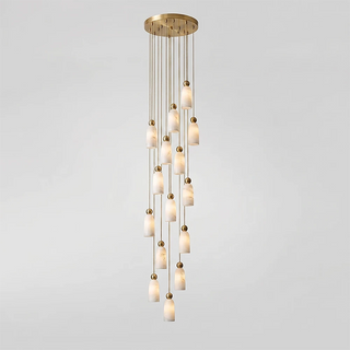 Verity Alabaster Dome Spiral Chandelier