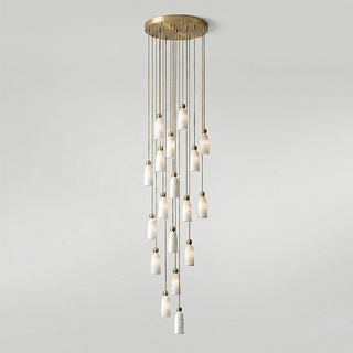 Verity Alabaster Dome Spiral Chandelier