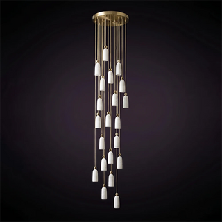 Verity Alabaster Dome Spiral Chandelier