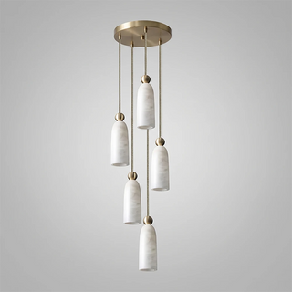 Verity Alabaster Dome Spiral Chandelier