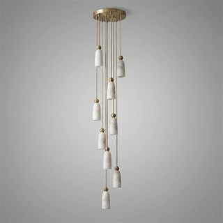 Verity Alabaster Dome Spiral Chandelier