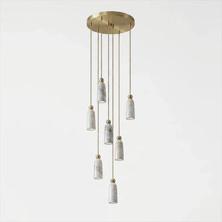 Verity Alabaster Dome Spiral Chandelier
