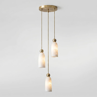 Verity Alabaster Dome Spiral Chandelier