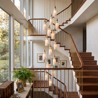 Verity Alabaster Dome Spiral Chandelier
