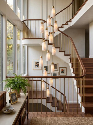 Verity Alabaster Dome Spiral Chandelier