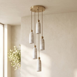 Verity Alabaster Dome Spiral Chandelier
