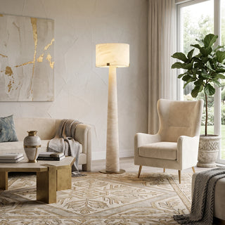 Verity Tapered Column Alabaster Floor Lamp