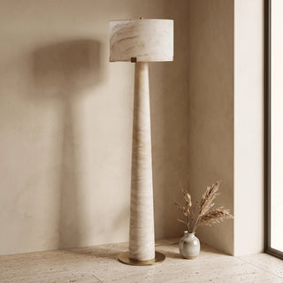 Verity Tapered Column Alabaster Floor Lamp