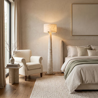 Verity Tapered Column Alabaster Floor Lamp