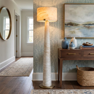 Verity Tapered Column Alabaster Floor Lamp