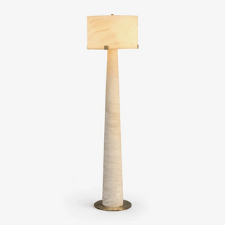 Verity Tapered Column Alabaster Floor Lamp