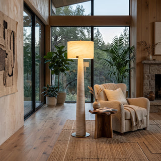 Verity Tapered Column Alabaster Floor Lamp