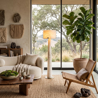 Verity Tapered Column Alabaster Floor Lamp