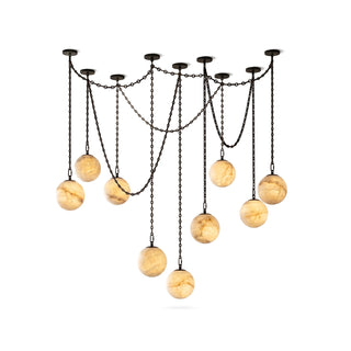 Alabaster Spherical Chain Chandelier