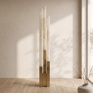 Vertical Alabaster Geometric Floor Lamp