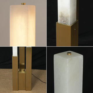 Vertical Alabaster Geometric Floor Lamp