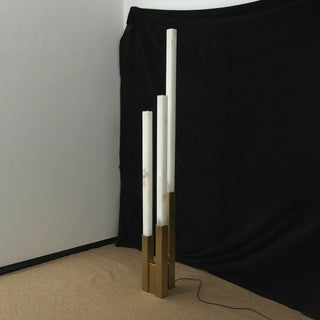 Vertical Alabaster Geometric Floor Lamp