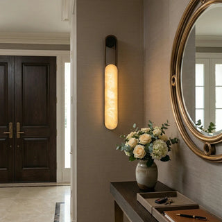 Vertical Ring Handle Alabaster Wall Lamp