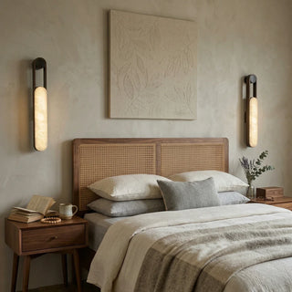 Vertical Ring Handle Alabaster Wall Lamp