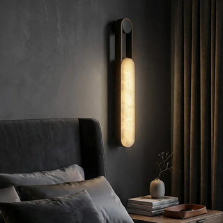 Vertical Ring Handle Alabaster Wall Lamp