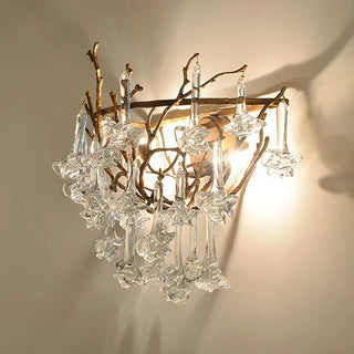 Vine-Patterned Glass Floral Wall Sconce