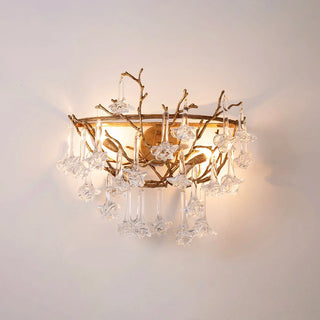 Vine-Patterned Glass Floral Wall Sconce
